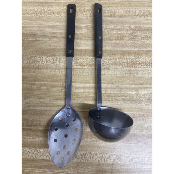 Vintage 2 Piece Set Stainless Steel USA Slotted Spoon & Ladle - Picture 1 of 8